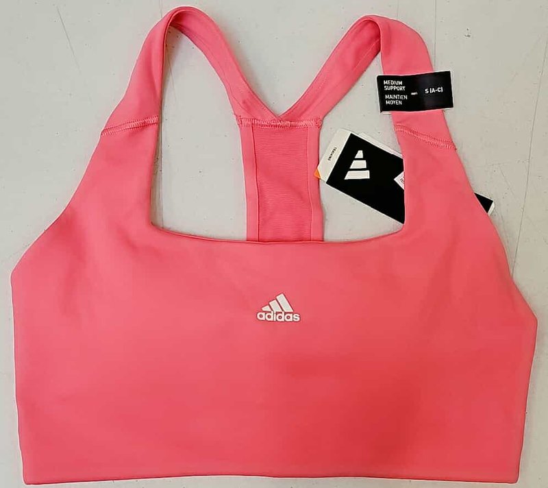 Adidas coral-pink women’s medium-support sports bra size small – activewear by Ghbb Trading