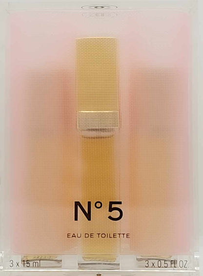Chanel No. 5 Eau de Toilette Travel Spray Set – 3 x 15ml Refills – Iconic Luxury Perfume
