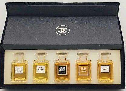 Chanel Mini Parfum Set – 5 Iconic Fragrances (N°5, N°19, Coco, Mademoiselle, Allure) in Gift Box – by Ghbb Trading