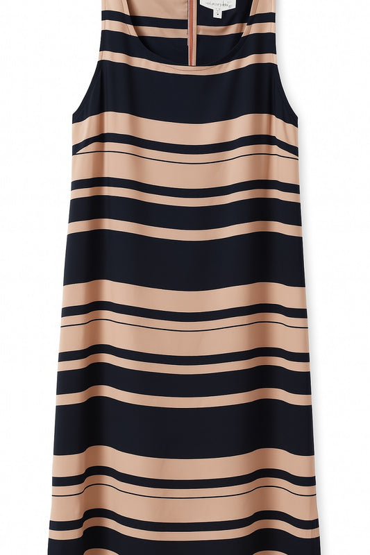 Maison Jules sleeveless striped midi dress in navy and blush pink, size S Ghbb Trading